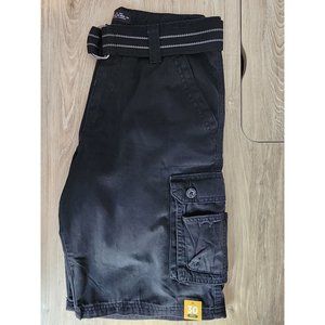 Men's Lee Wyoming Belted Cargo Shorts Black Size 30 NWT
